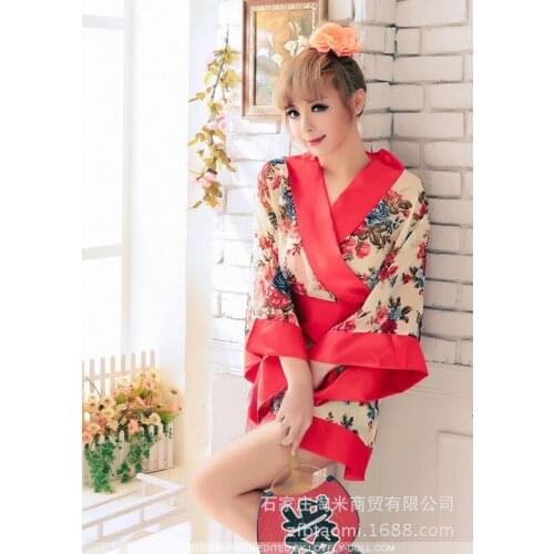 Sexy Japanese kimono Uniform temptation Womens Sleepwear nightgown Womens Home Clothes sleepshirt nightdress Free Shipping
