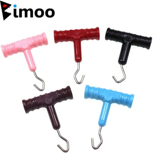 Bimoo T Shape Carp Fishing Rigging Tool Stainless Steel Knot Puller Non-slip Handle Fishing Line Knot Puller 5 Colors Optional