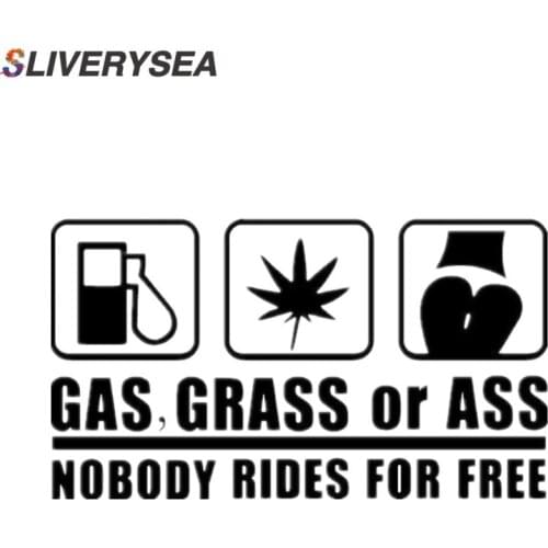 SLIVERYSEA New Design Car stickers" GAS GRASS Or ASS" Car Styling Fashion Cars Motorcycles Decals Styling Accessories #B1141