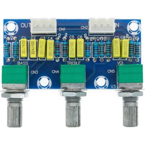 XH-M802 Passive Tone Board Amplifier Preamp Pre-amp Power Module Treble Bass Volume Adjustment Pre-amplifier Tone PCB Board