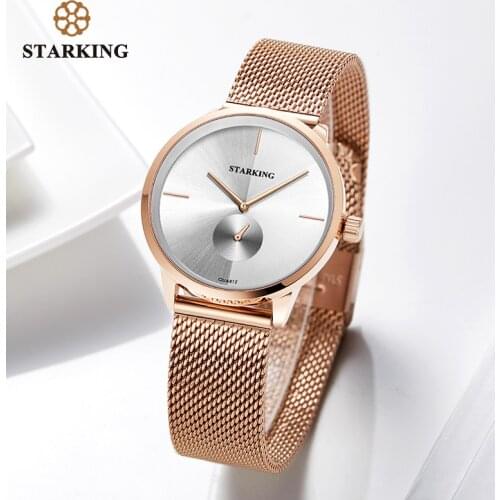 STARKING Rose Gold Steel Watches Women Top Brand Luxury Casual Clock Ladies Wrist Watch Lady Relogio Feminino Zegarek Damski