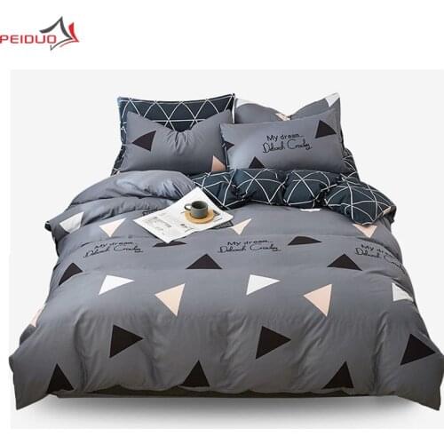 PEIDUO Home Textile Stylish simplicity Duvet Cover Pillow Case Bed Sheet Boy Kid Teen Girl Bedding Covers Set King Queen Twin