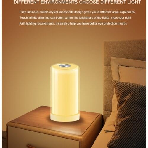 LED Night Light, Bedside USB Ambient Light, Touch Dimming Desk Lamp