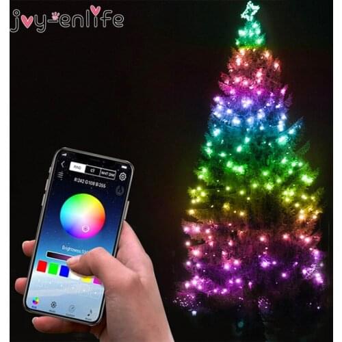 USB LED String Light Bluetooth App Control Copper Wire String Lamp Waterproof Outdoor Fairy Lights for Christmas Tree Decoration