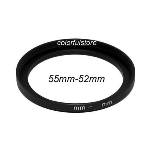High Quality 55mm to 52mm 55 52 mm Metal Step-Up Step Up Ring Camera Lenses Lens Hood Holder Filter Filters Stepping Adapter O03