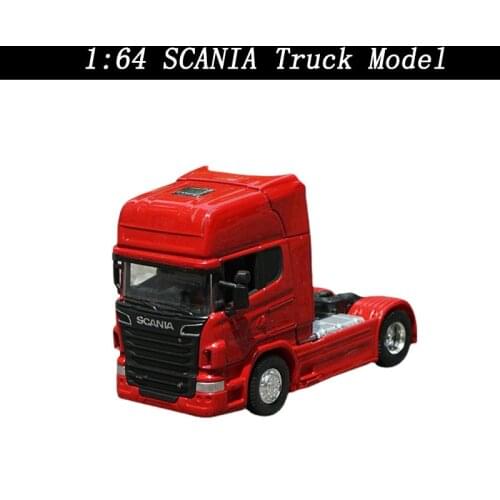 Welly 1:64 Scale SCANIA Tractor MAN Trailer Head Vehicle Model Alloy Metal Diecast Toy Car for Collection Souvenir Display Gift