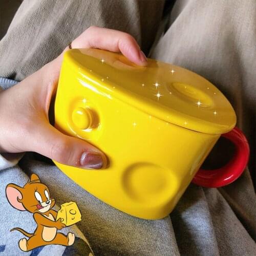 Funny ins creative cheese mug personality cartoon coffee cup breakfast milk cup cartoon cute