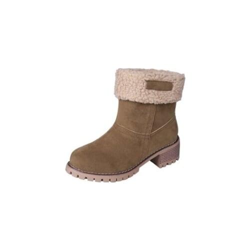 Winter snow boots for women. Wool ankle boots