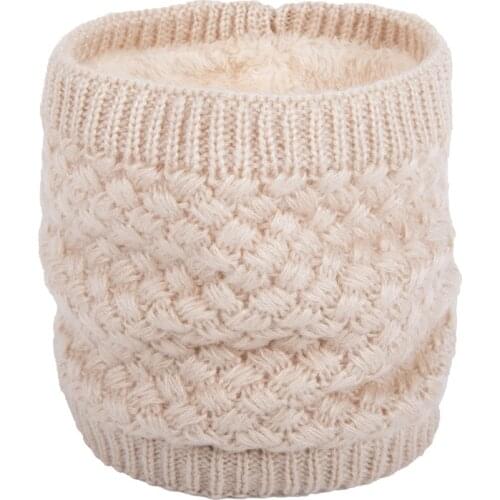 Winter Men and Women Snood Plush Velvet Warm Knit Wool Loop Pullover Bib Collar Neckerchief Solid Colar Thick Ring Scarf