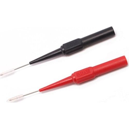 2Pcs Red+Black 0.7mm Jack Copper Test Lead Probe Stainless Steel Test Needle Multimeter Tools High Quality