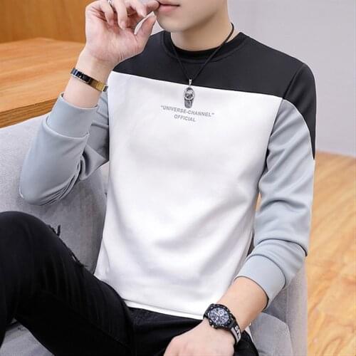 2019 Long-sleeved mens autumn figure-flattering, autumn-fit, autumn-fitting round collar, and early-and-thin-style clothes