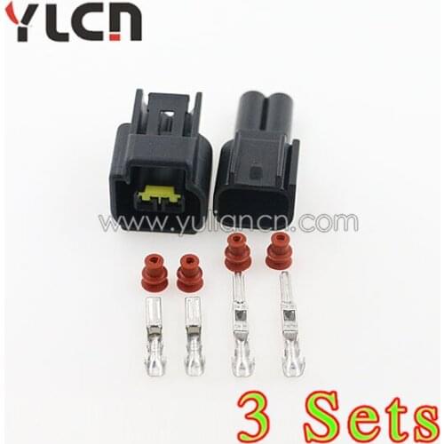 3 Sets 2 Pins 2.3 Series Male Female Auto Electrical Connector Plugs