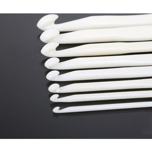 1Set New 3Pcs Pure White Plastic Handle Crochet Hook Knitting Needles Thick Head Tools DIY Crafts Accessories 3/4/5/6/7/8/9/10mm