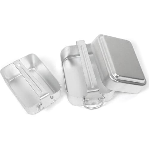 3 in 1 Outdoor Mess Tin Kit 캠핑용품 Aluminum Camping Cookware Set Lunch Box Food Container with Lid Camping Equipment