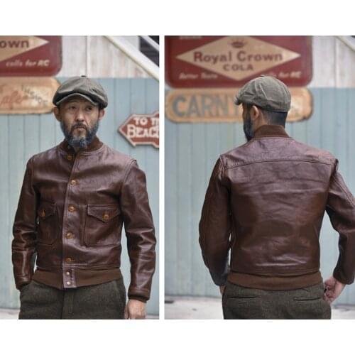 A1 Read Description ! Asian Size Bronson Us Air Force Genuine Goat Skin Vintage Leather Jacket