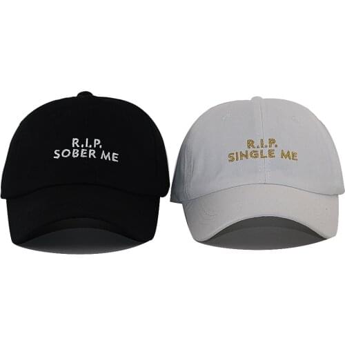 Bachelor party hat letter embroidery RIP SOBER ME RIP SINGLE ME baseball cap cotton adjustable fashion Bride dad hats unisex