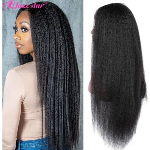 Brazilian Kinky Straight Wig Lace Front Wig Pre Plucked 13x4 Lace Front Human Hair Wigs for Women Jazz Star Lace Wig Non-Remy