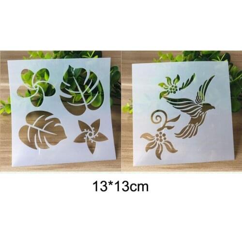 DIY Flower See Leaf Openwork Stencil For Wall Painting Scrapbooking Stamping Stencil Bullet Journ Embossing Paper Card Template