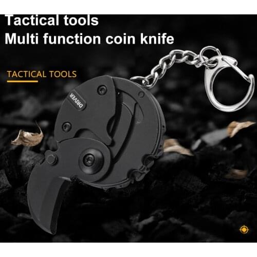 Pocket Round MINI Folding Knife Portable Key Ring Camping Mini Peeler KeychainSurvival Outdoor Survival Emergency Tools