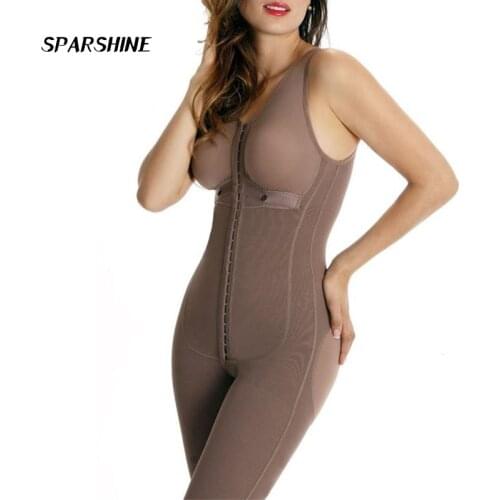 Mid-Leg Compression Girdle Bra Lifting Effect Shapewear Post Op Recovery Garment Fajas For Women Belly Tightening