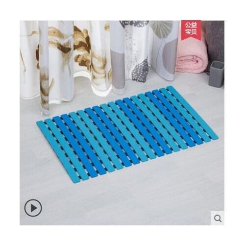 Hollow PVC with sucker Blue Bathroom Mat Anti Skid And Mildew Proof Shower Rug Slip Proof Floor Carpet Mat for Home 40x63cm