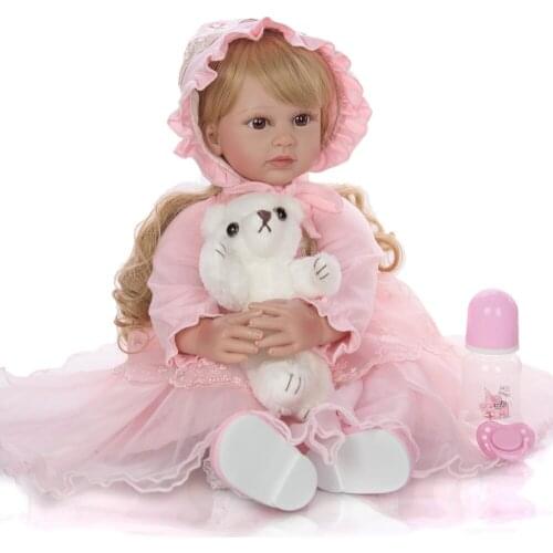 24inch Bebe reborn toddler baby silicone vinyl dolls toys lovely princess girl babies alive doll for kids gift
