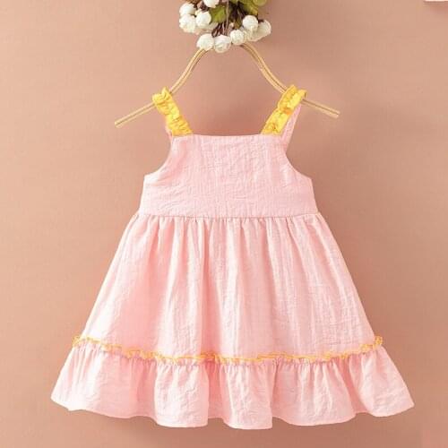 Summer Baby Kids Girls Sling Dress Toddler Baby Cotton A-line Dress Sleeveless Casual Dress Sundress Chidlrens Clothing