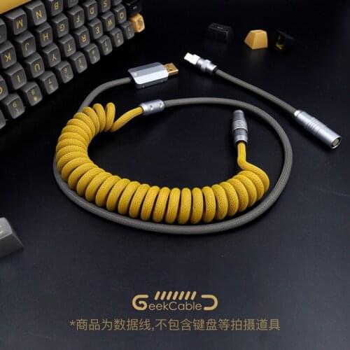 GeekCable Handmade Customized Mechanical Keyboard Data Cable For GMK Theme SP Keycap Line MelGeek Black Shimmer Colorway