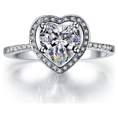 2Carat Pure 14K Gold Heart Shape Fashionable Test Positive Moissanite Anniversary Ring Love Promise Lady Jewelry Free Shipping