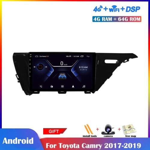 10.1 inch DSP Android Multimedia Player For Toyota Camry 8 XV 70 2017 2018 2019 Car Radio Stereo GPS Navigation IPS Touch Screen