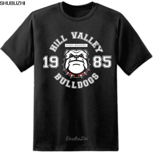 Mens Back To The Future Hill Valley High Bulldogs T Shirt Flux Capacitor McFly Casual t shirt men Unisex New Fashion sbz3434