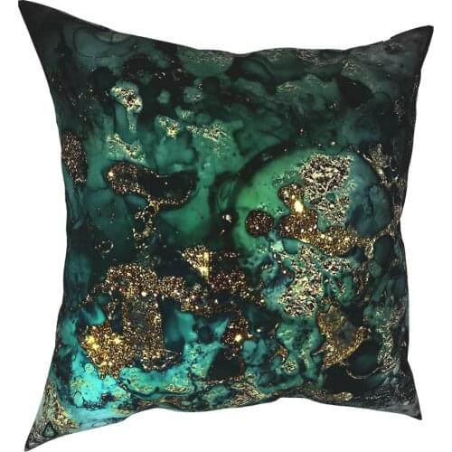 Gold Indigo Malachite Marble Pillowcover Home Decorative Marbled Texture Cushion Cover Throw Pillow for Sofa Polyester
