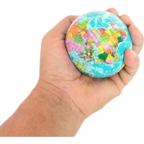 New 1Pc Foam Rubber Ball Toy World Map Foam Earth Globe Hand Wrist Exercise Stress Relief Squeeze Soft Foam Ball