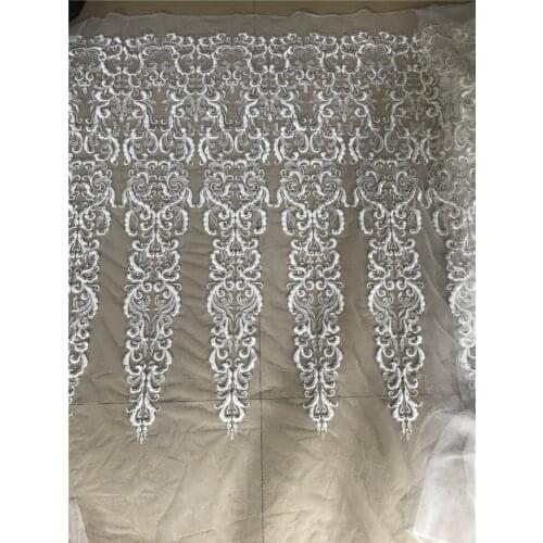 New Design Nigerian Lace Fabric with beads SYJ-668884 African Fabrics High Quality tulle net French Net Lace Fabric For Wedding