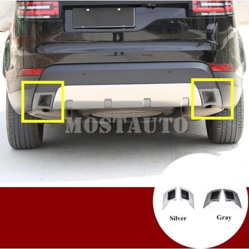 For Land Rover Discovery 5 L462 Exhaust Tail Pipe Trim Cover 2017-2018 Silver/Gray 2pcs Car Accessories Interior Car Decor