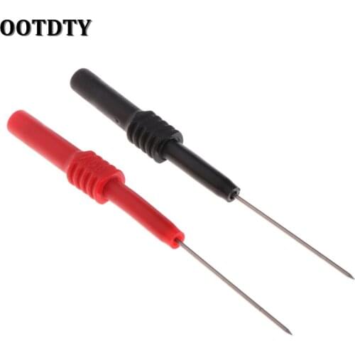 OOTDTY 2PCS Test Leads Pin L95mm Spring Test Probe Tips Insulated Test Hook Wire Connector for Multimeter Stainless Steel Needle