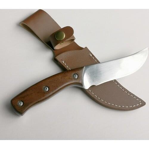 The sharp 9cr18mov steel Hunting Knife Camping Survival Knife Fixed Blade Tactical Knife black wood handle free shipping