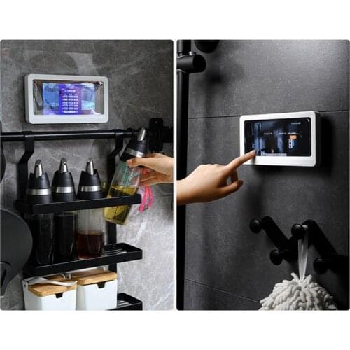Bathroom Wall Hanging Universal Phone Stand Holder Waterproof Anti-fog Touch Screen Silicone Phone Case Bathroom Supplies