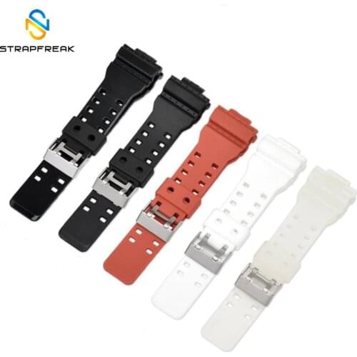Rubber Watch Strap For Casio G Shock Replacement Black Red Sports Waterproof Rubber Watch Belts Watchband Accessories