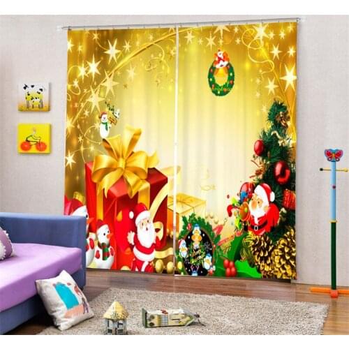 Luxury 3D Curtains Drapes For Bed room Living room Office Hotel Cortinas Christmas decorations Blackout Shade Window Curtains