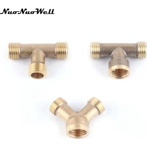 NuoNuoWell Brass M14*1.5 Thread 3 Way Sprinkler Fittings Pesticide Sprayer Connector for Garden Irrigation Plant Watering