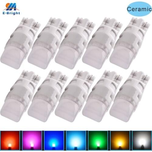 T10 W5W Ceramic 2835 LED Interior Lighting Courtesy Map Lights For Cars 194 168 White Blue Red Yellow Pink Ice Blue RGB 10PCS