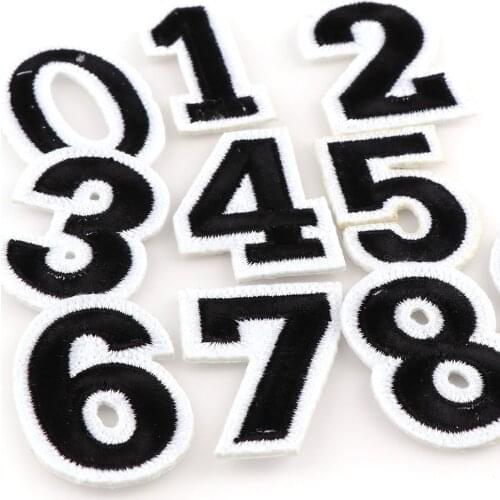 Iron On 8cm Black Big Figures Number Football Patch Applique Stiker For Jeans Hat Bag Clothes Accessories Badges Diy Crafts