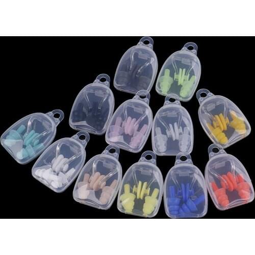 Waterproof Silicone Swim Dive Supplies Soft Swimming Earplugs Nose Clip Case Protective Prevent Water Protection Ear Plug