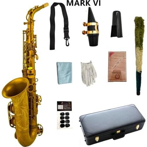 High Quality MARK VI Alto Saxophone Eb Tune Antique Copper Professional Musical Instrument With Case Accessories Free Shipping