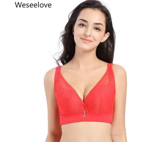 Weseelove Full Cup Thin Soft Steel Popped Plus Size Bra 110DE Soutien Gorge Adjustable Massage Bra Sexy Lingerie Feminina X30-3