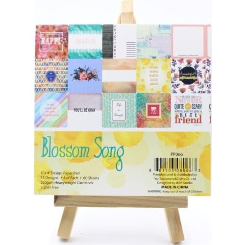 YPP CRAFT 60pcs 4" Single-side Printed Blossom Song pattern creative papercraft art paper handmade scrapbooking kit set book