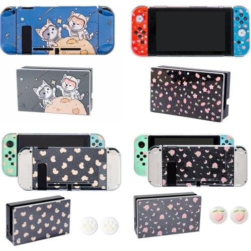 Hard Case Glitter TV Dock Charger Cover Transparent PC Bling Shell for Nintend Switch Console NS Joy-Con Crystal Protector Skin