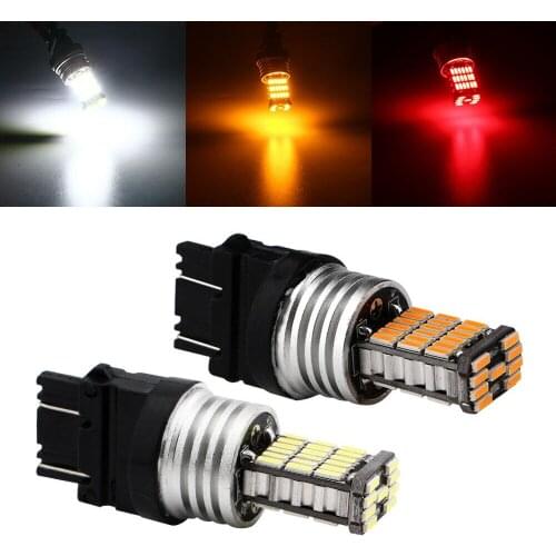 2pcs Canbus 1156 1157 T20 7440 7443 3156 3157 4014 45 SMD Amber Red White Cars LED Turn Signal Parking Reverse Backup Lights