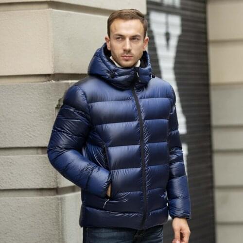 2021 Men Down Jacket Winter Down Coat Brand Thick Warm Winter Jacket Men 90% White Goose Down Shiny Down Jacket Men Wear